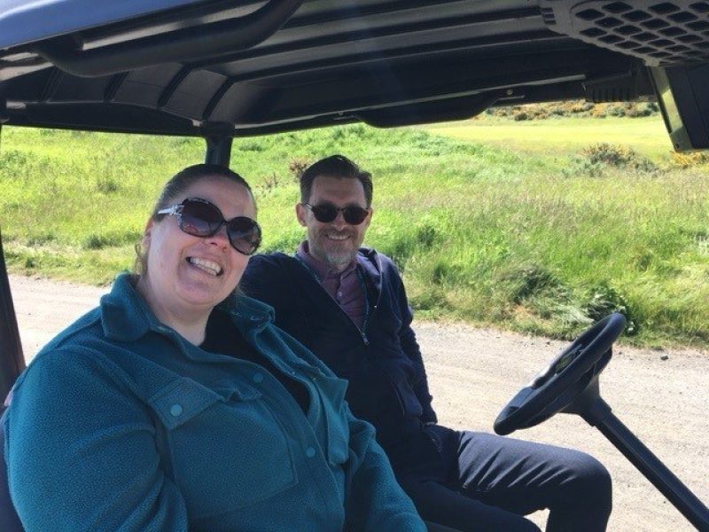 Amanda Liddell Kevin Campbell manning the refreshment cart