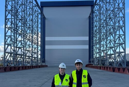 Pic 2 Rosyth apprentices Luci and Rio at PGZ SW shipyard in Gdynia