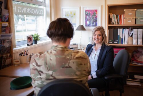 Sarah20 Stone20with20a20co worker20at20the20 Leuchars20hub