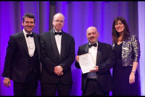 L to r dougie vipond of bbc scotland donald walker assistant editor the scotsman mark harris of pagan osborne catriona shearer bbc scotland